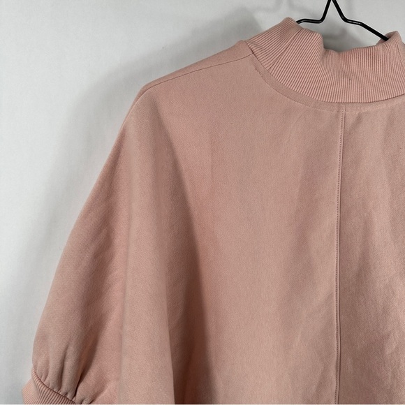 Banana Republic Puff-Sleeve Mock Neck Fleece Sweatshirt | Size Medium - Picture 10 of 13